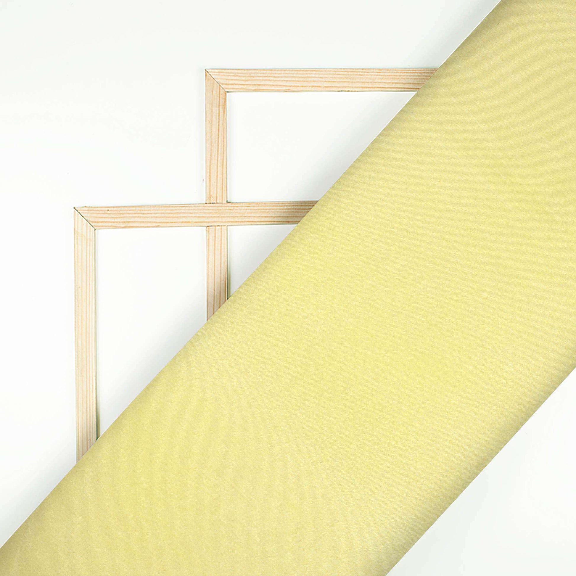 Banana Yellow Plain Pure Chinnon Chiffon Fabric - Fabcurate