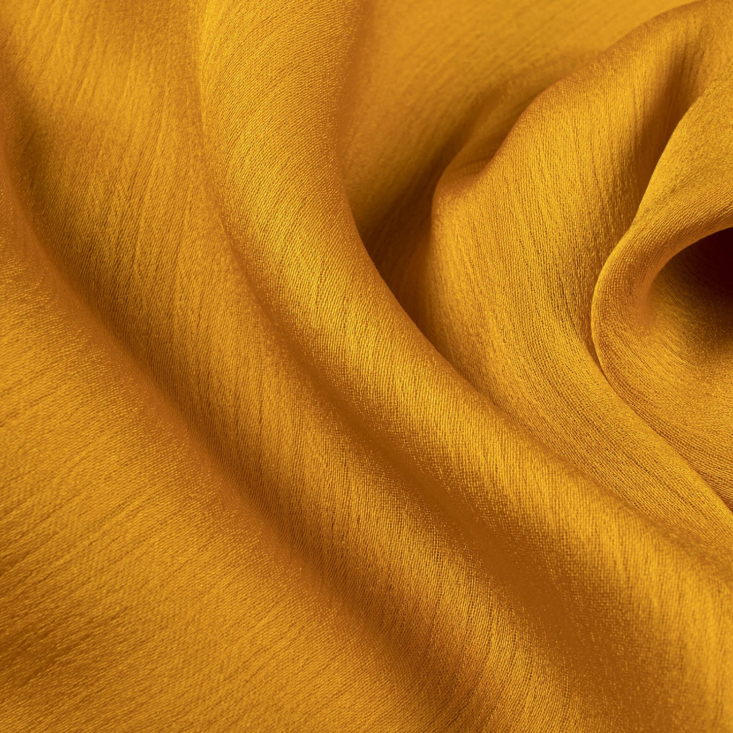 Ochre Yellow Plain Premium Chiffon Satin Fabric
