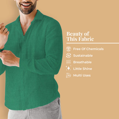 Viridian Green Plain Glazed Cotton Fabric
