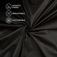 Black Plain Glazed Cotton Fabric