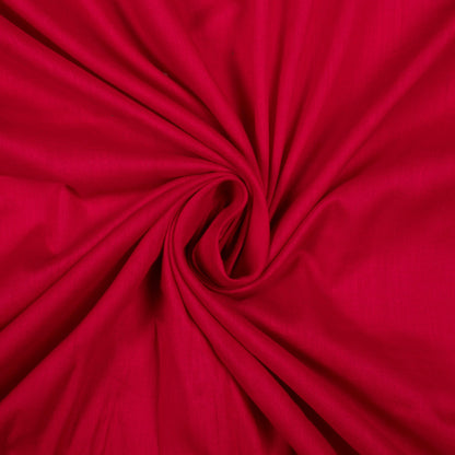 Vermillion Red Plain Cotton Mulmul Fabric - Fabcurate