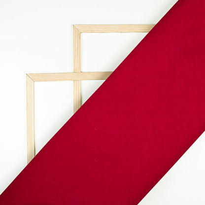 Vermillion Red Plain Cotton Mulmul Fabric - Fabcurate
