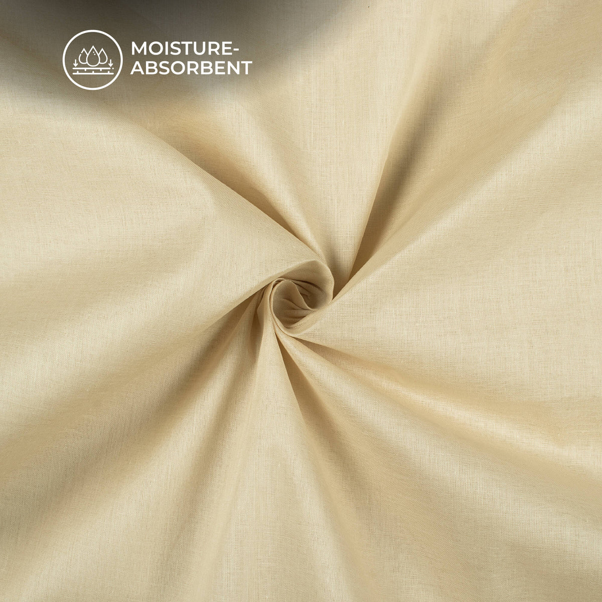 Beige Plain Cotton Mulmul Fabric