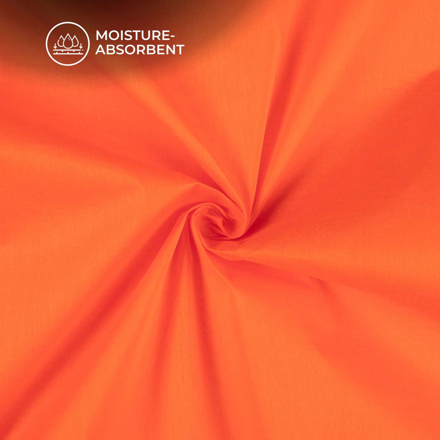 Bright Orange Plain Cotton Mulmul Fabric
