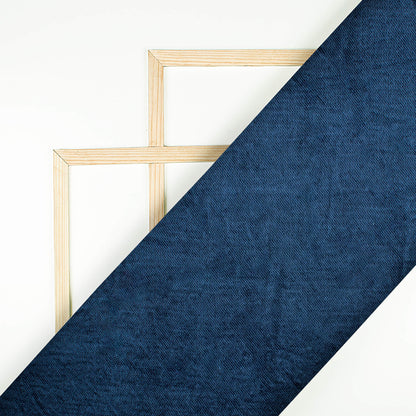 Aegean Blue Plain Pure Mashru Silk Fabric - Fabcurate