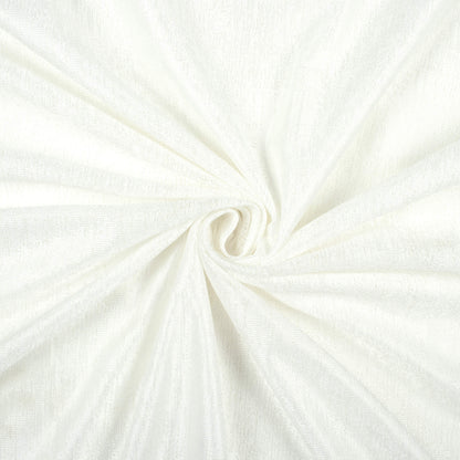 White Abstract Pattern Plain Raschel Net Fabric (Width 58 Inches)