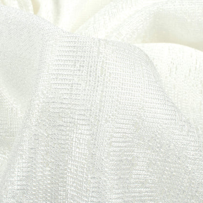 White Abstract Pattern Plain Raschel Net Fabric (Width 58 Inches)