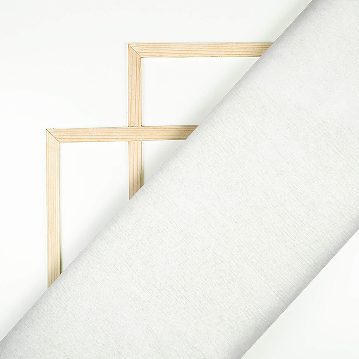 White Abstract Pattern Plain Raschel Net Fabric (Width 58 Inches)