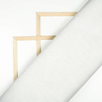 White Abstract Pattern Plain Raschel Net Fabric (Width 58 Inches)