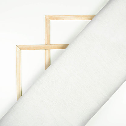 White Abstract Pattern Plain Raschel Net Fabric (Width 58 Inches)