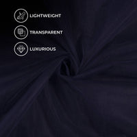Navy Blue Plain Premium Quality Butterfly Net Fabric (Width 56 Inches)