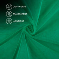 Emerled Green Plain Premium Quality Butterfly Net Fabric (Width 56 Inches)