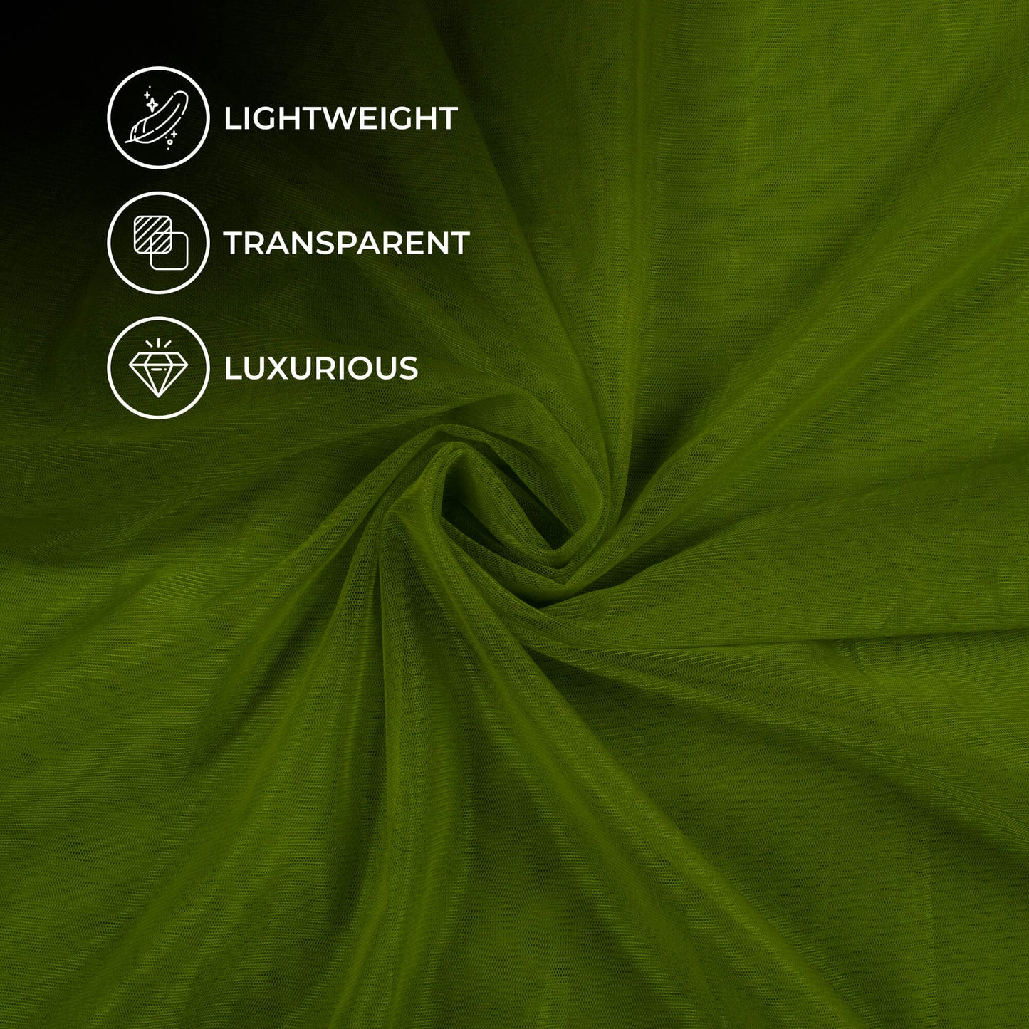 Sap Green Plain Premium Quality Butterfly Net Fabric