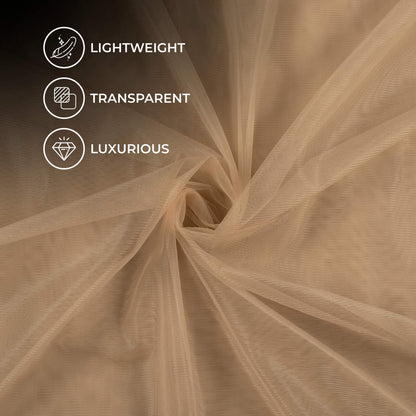 Tan Brown Plain Premium Quality Butterfly Net Fabric