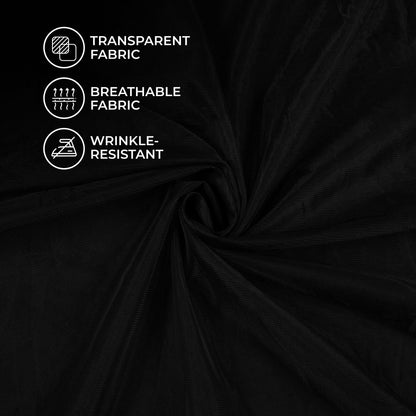 Black Plain Premium Quality Butterfly Net Fabric