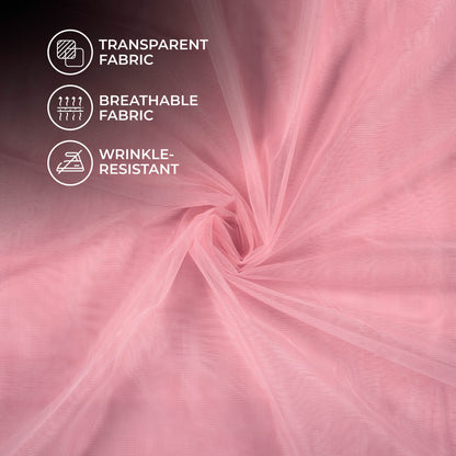 Dusty Pink Plain Premium Quality Butterfly Net Fabric
