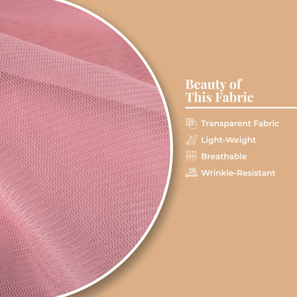 Dusty Pink Plain Premium Quality Butterfly Net Fabric
