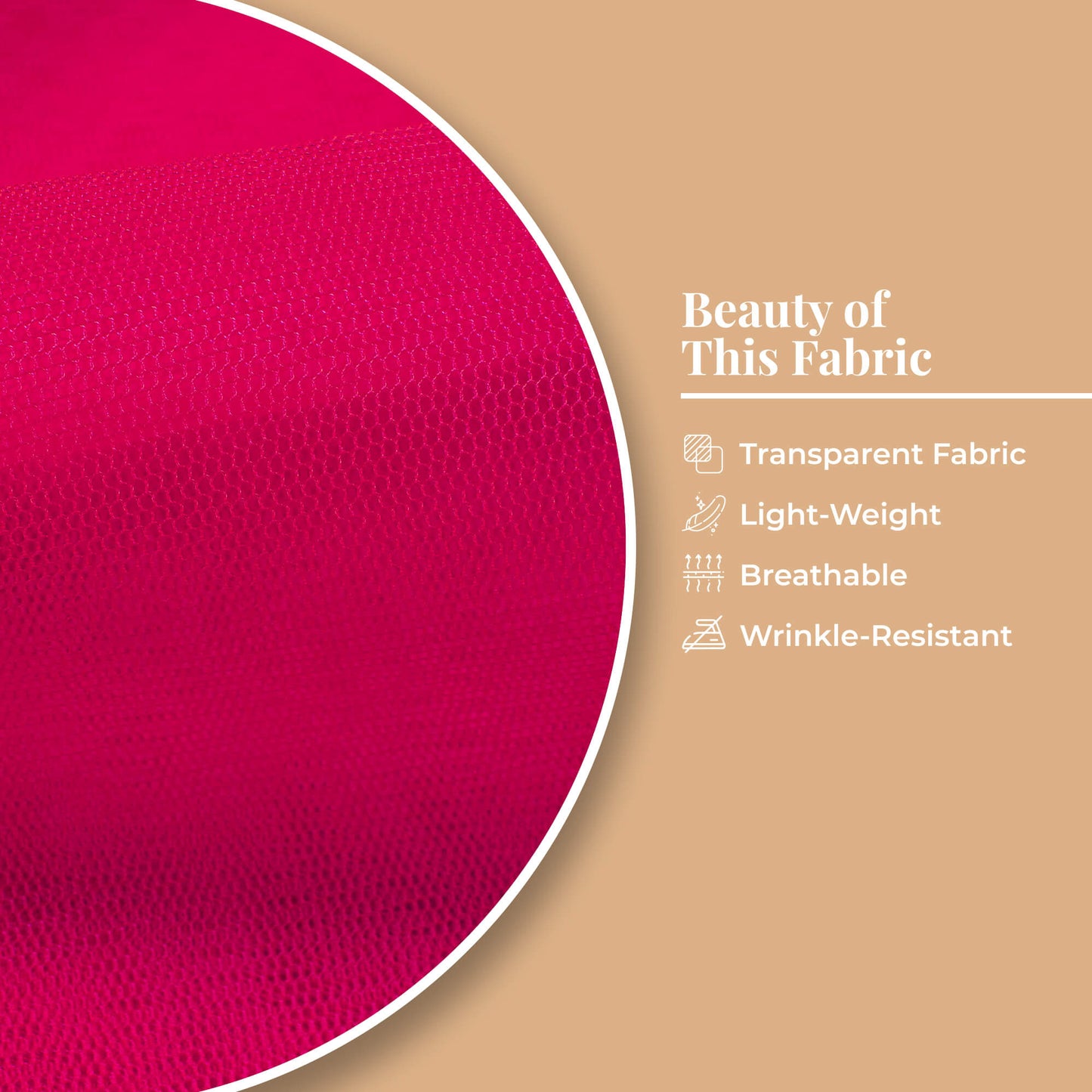 Deep Pink Plain Premium Quality Butterfly Net Fabric