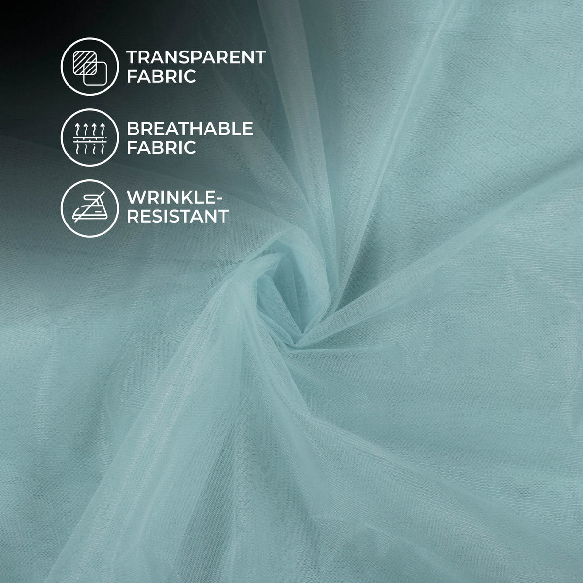 Slate Blue Plain Premium Quality Butterfly Net Fabric