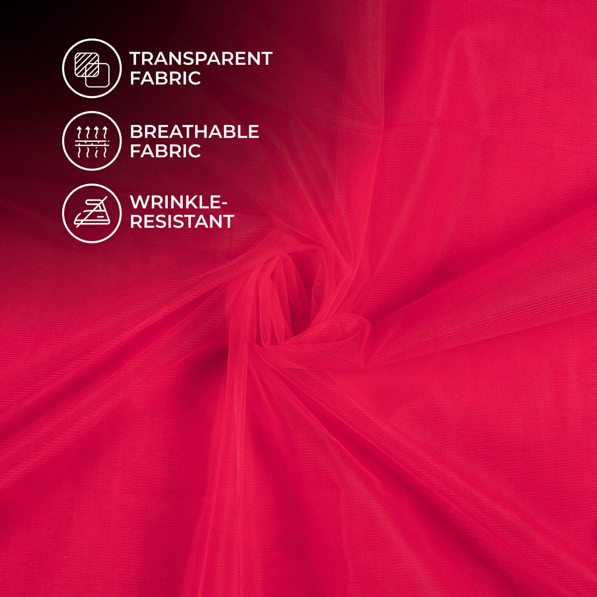 Raspberry Pink Plain Premium Quality Butterfly Net Fabric