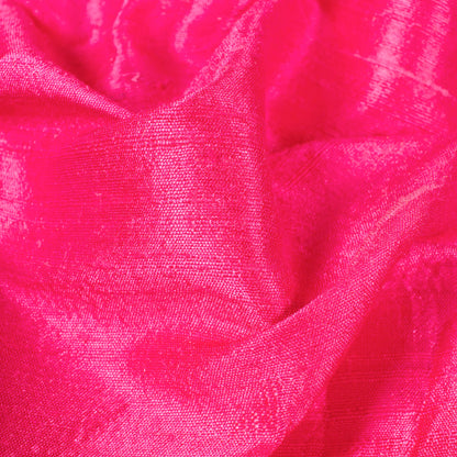 Dark Pink Plain Premium Dupion Pure Raw Silk Fabric - Fabcurate