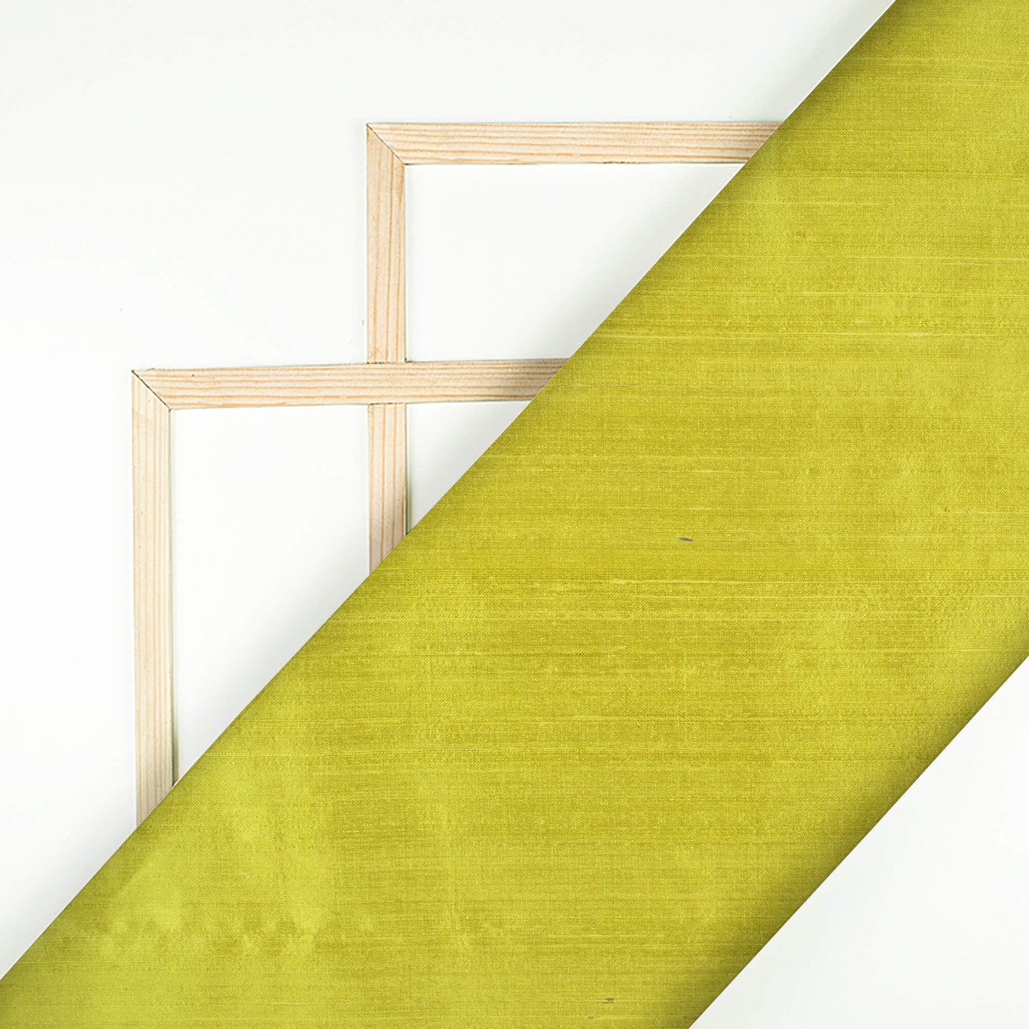 Lime Green Plain Premium Dupion Pure Raw Silk Fabric - Fabcurate
