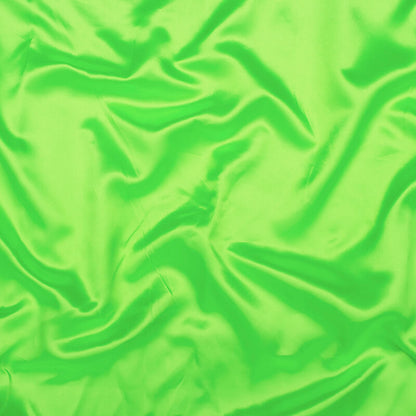 Liril Green Plain Neon Ultra Satin Fabric - Fabcurate