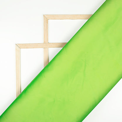 Liril Green Plain Neon Ultra Satin Fabric - Fabcurate
