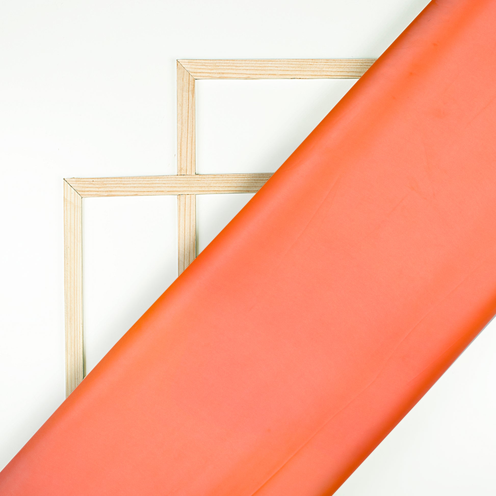 Coral Orange Plain Neon Ultra Satin Fabric - Fabcurate