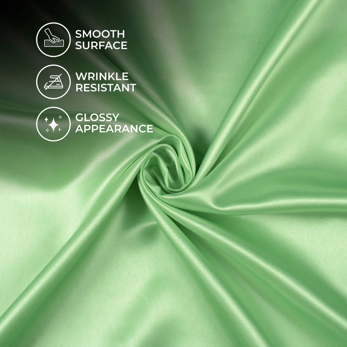 Mint Green Plain Neon Ultra Satin Fabric