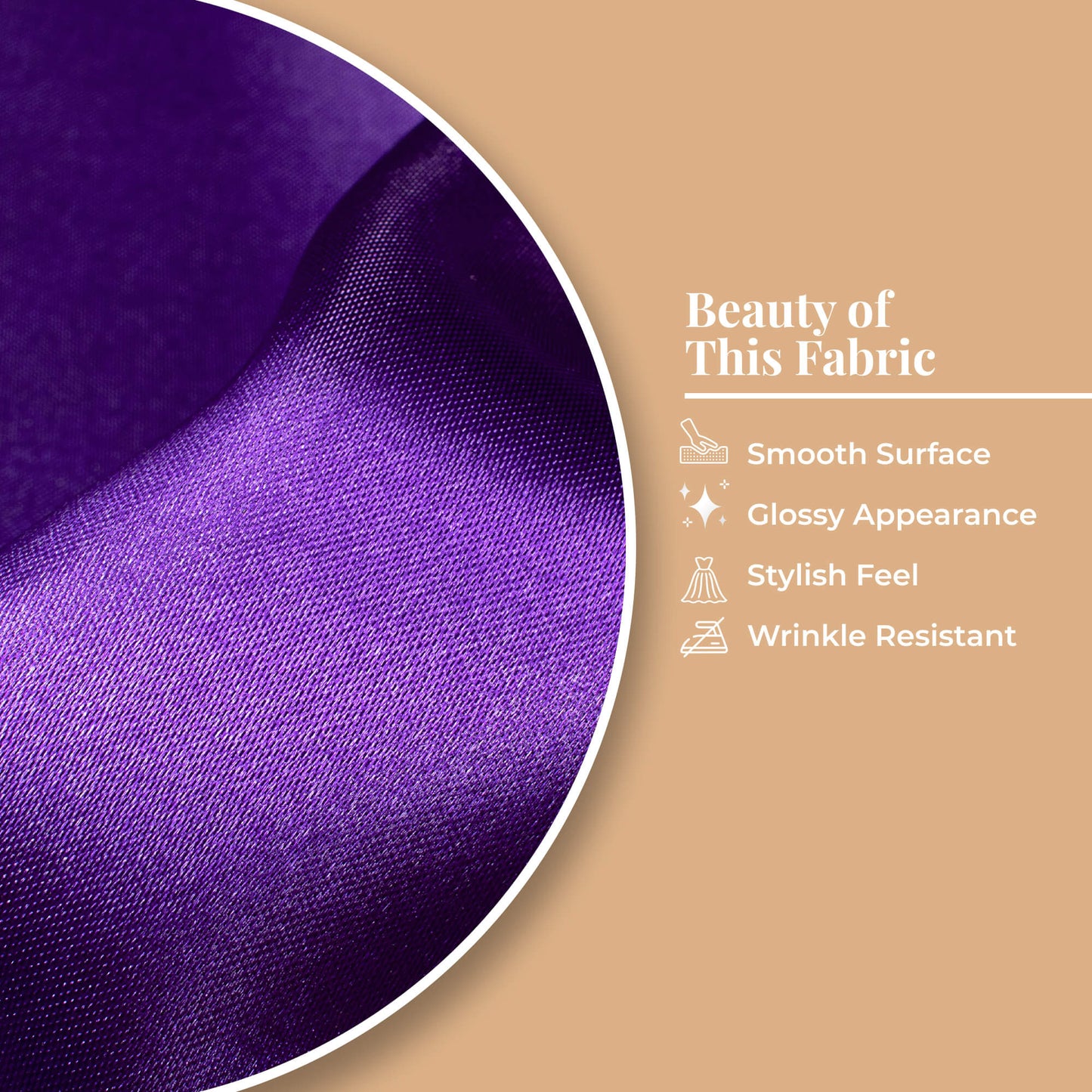 Royal Purple Plain Neon Ultra Satin Fabric