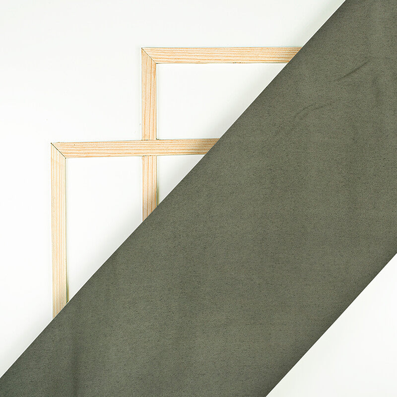 Grey Plain Suede Fabric (Width 58 Inches)