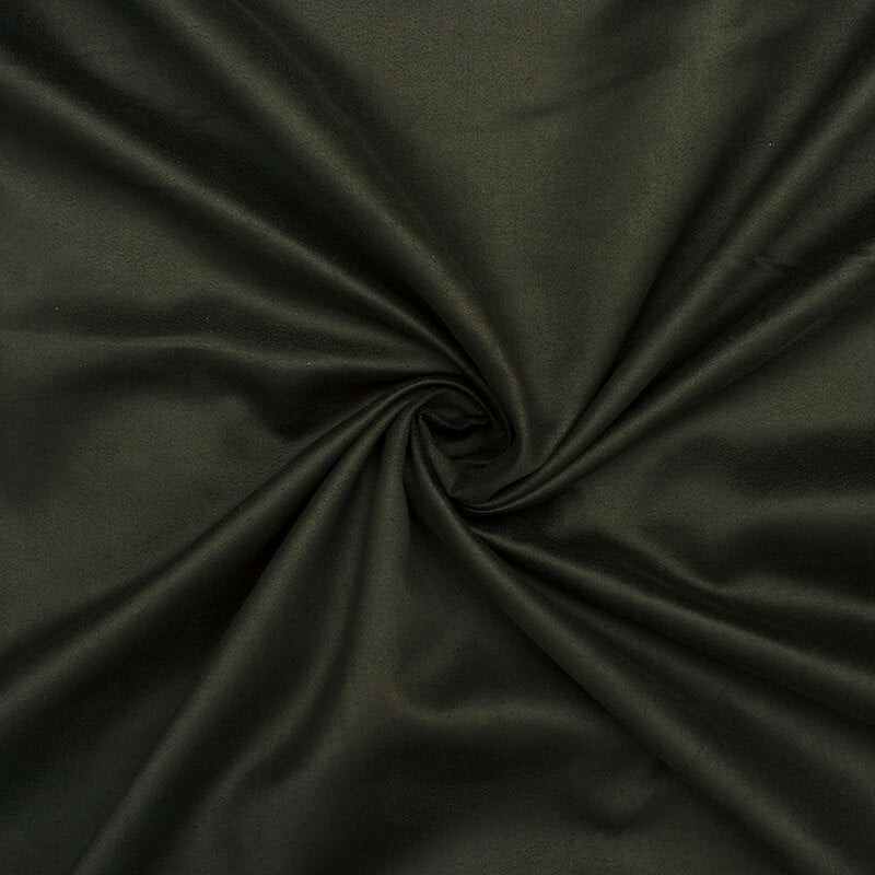 Soot Black Plain Suede Fabric (Width 58 Inches)