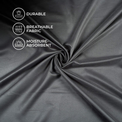 Steel Grey Plain Suede Fabric (Width 58 Inches)