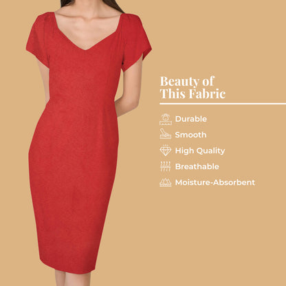 Red Plain Suede Fabric (Width 58 Inches)