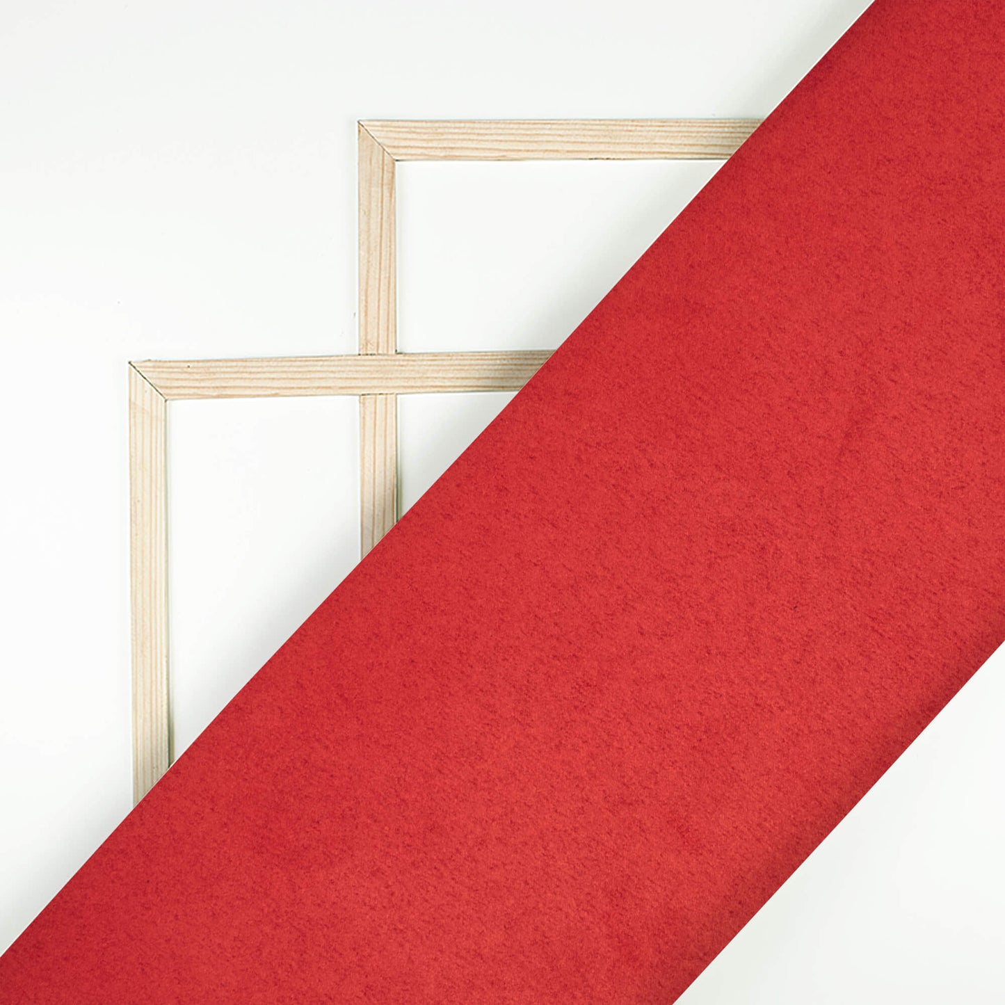 Red Plain Suede Fabric (Width 58 Inches)