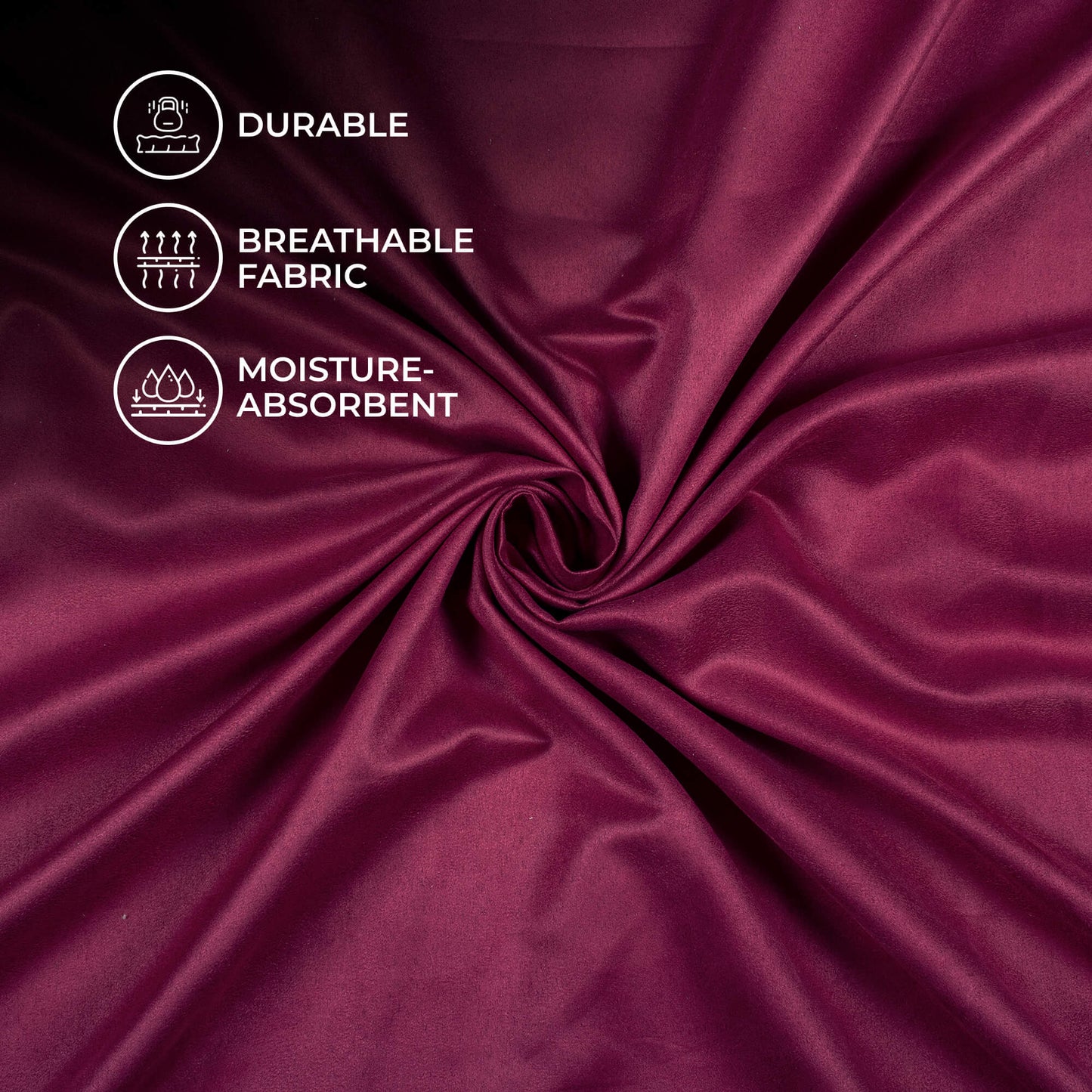 Mulberry Purple Plain Suede Fabric (Width 58 Inches)