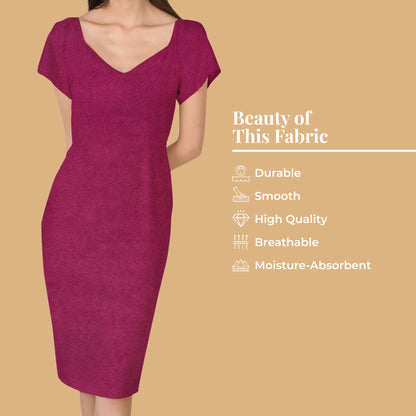 Mulberry Purple Plain Suede Fabric (Width 58 Inches)