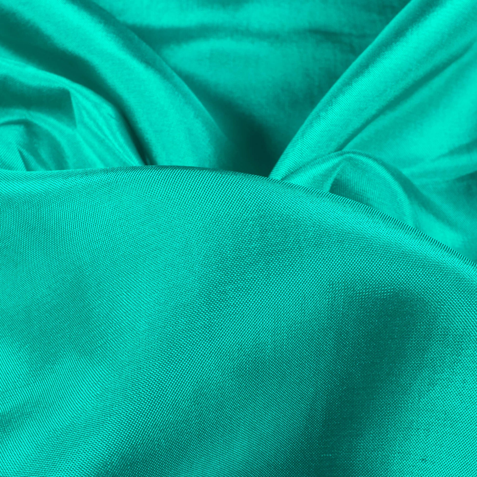 Turquoise Plain Pure Uppada Silk Fabric - Fabcurate