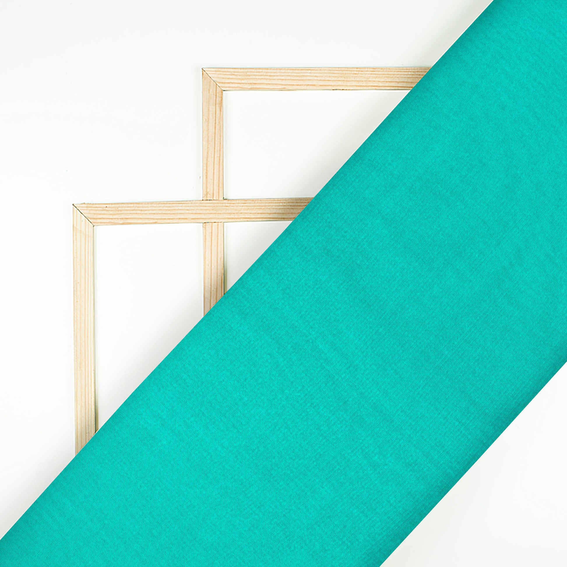 Turquoise Plain Pure Uppada Silk Fabric - Fabcurate