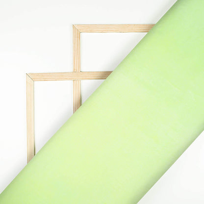 Tea Green Plain Pure Uppada Silk Fabric - Fabcurate