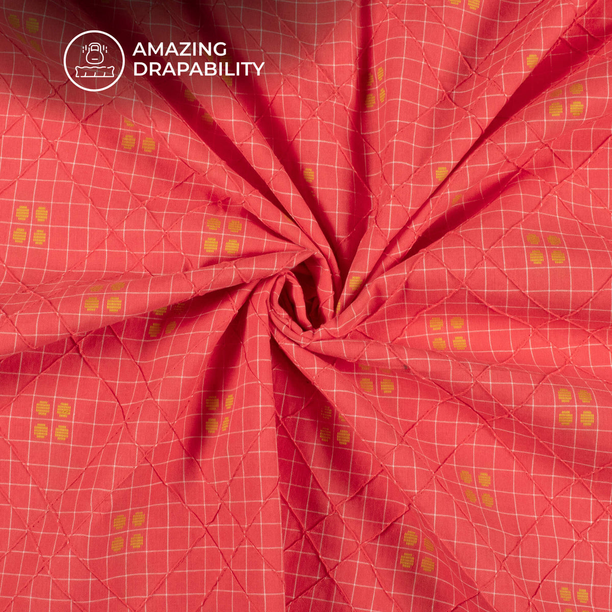 Pin Checks Textile Pink And White Checks Pattern Dobby Pin-Tucks Cotton Fabric – Fabcurate