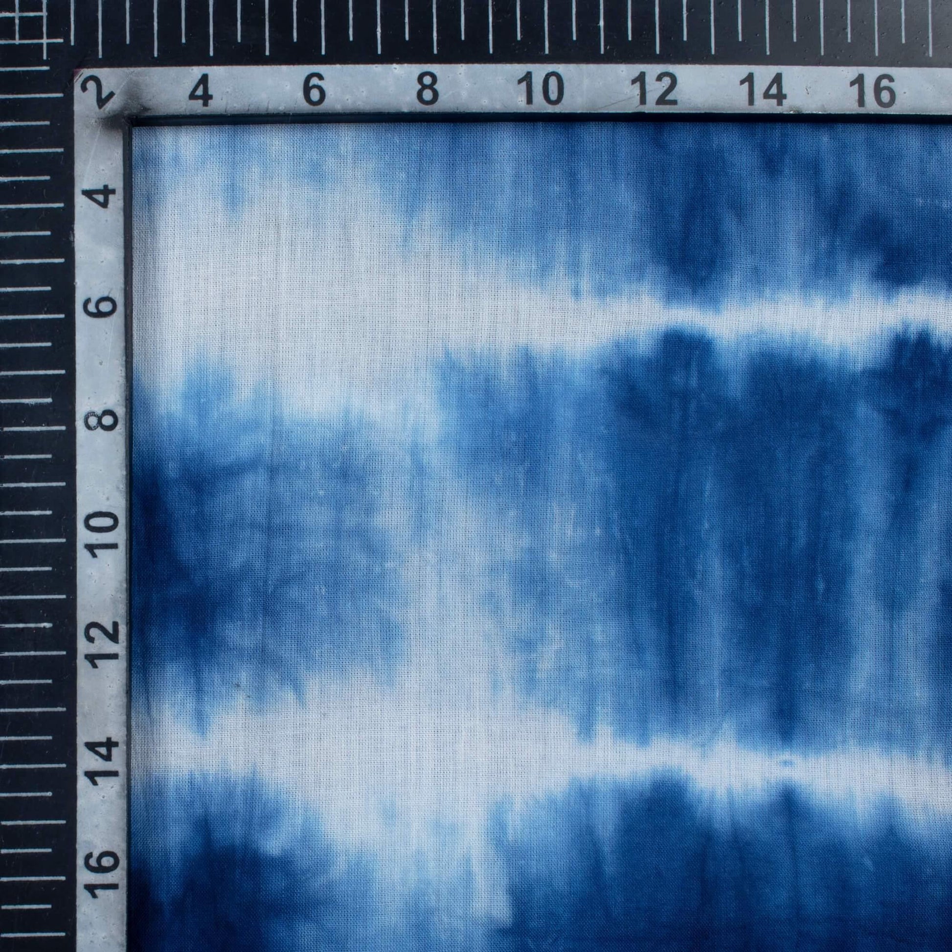 Yale Blue And White Shibori Pattern Hand Tie & Dye Cotton Mulmul Fabric - Fabcurate