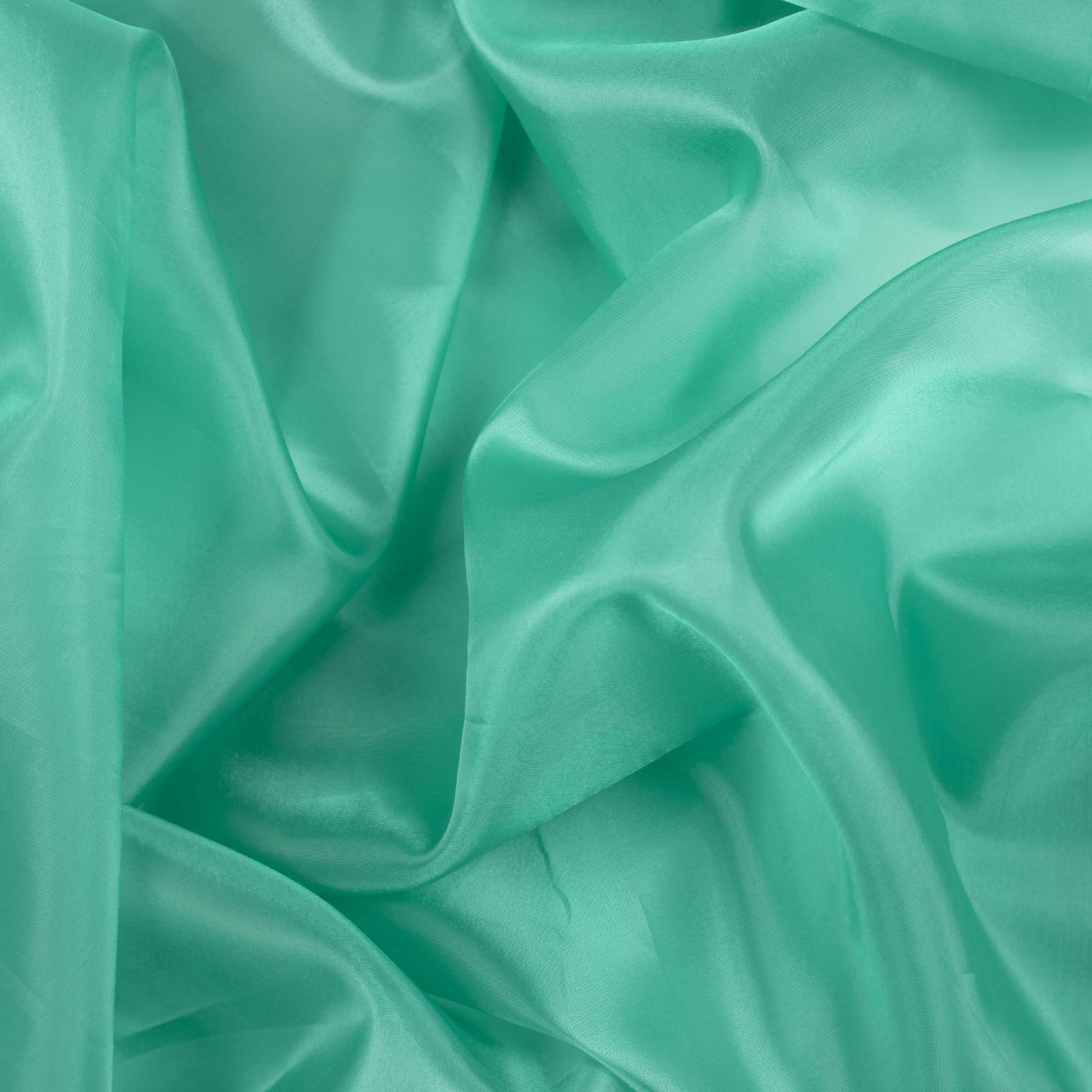 Turquoise Plain Premium Organza Silk Fabric - Fabcurate
