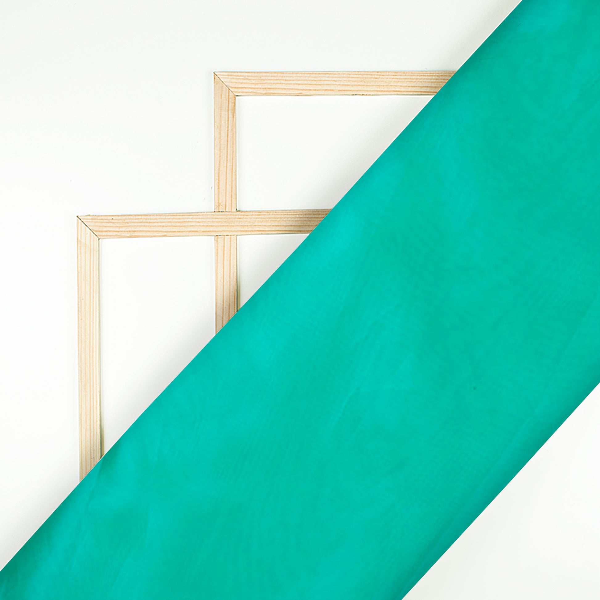 Turquoise Plain Premium Organza Silk Fabric - Fabcurate