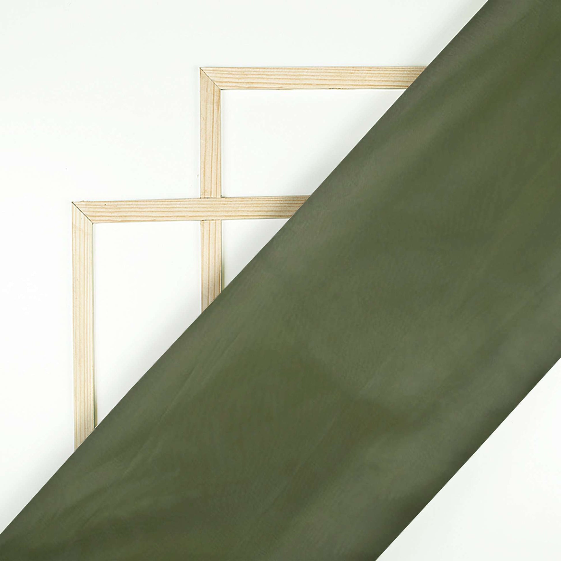 Dark Green Plain Premium Organza Silk Fabric - Fabcurate