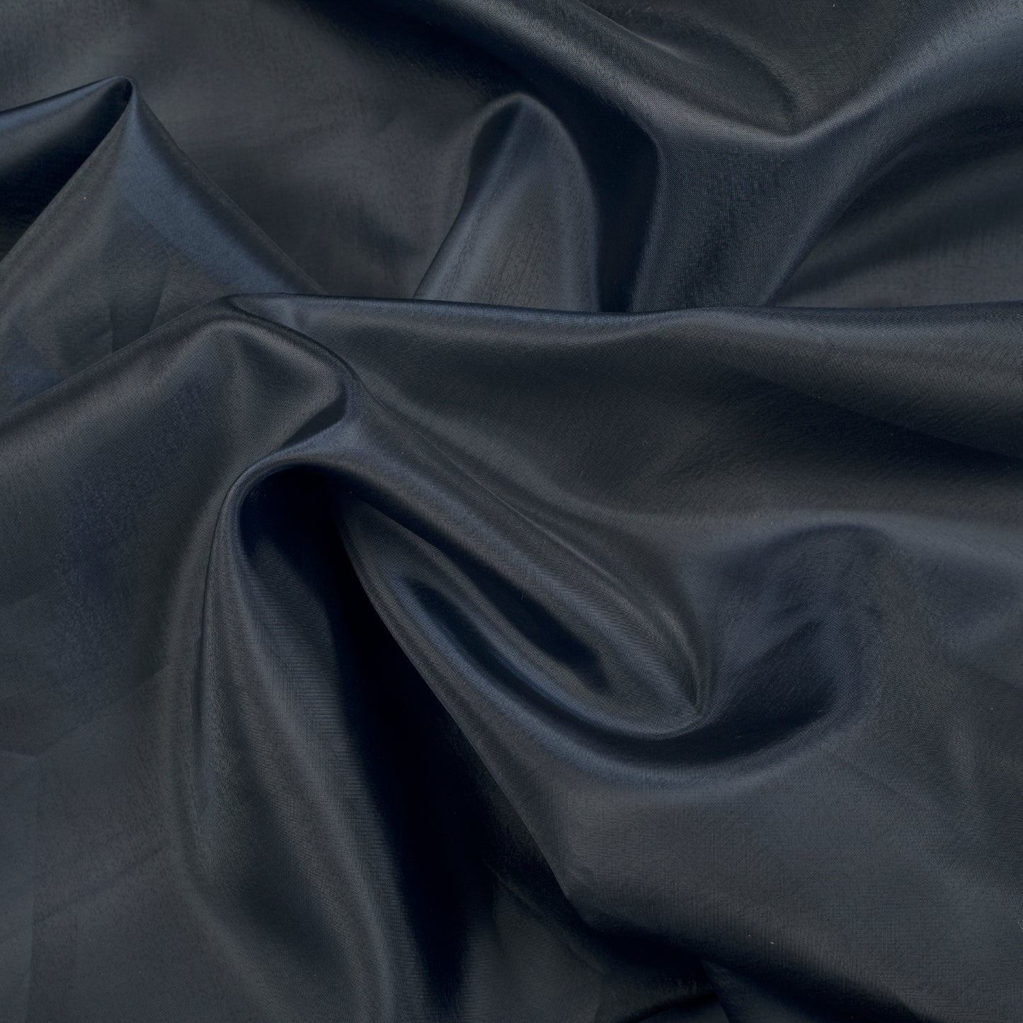 Navy Blue Plain Premium Organza Silk Fabric - Fabcurate