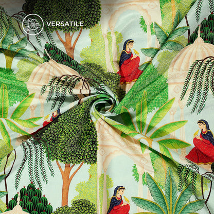 Vintage Park Madhuvanii Digital Print Premium Velvet Fabric
