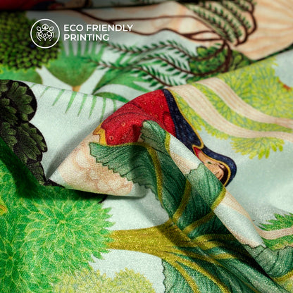 Vintage Park Madhuvanii Digital Print Premium Velvet Fabric