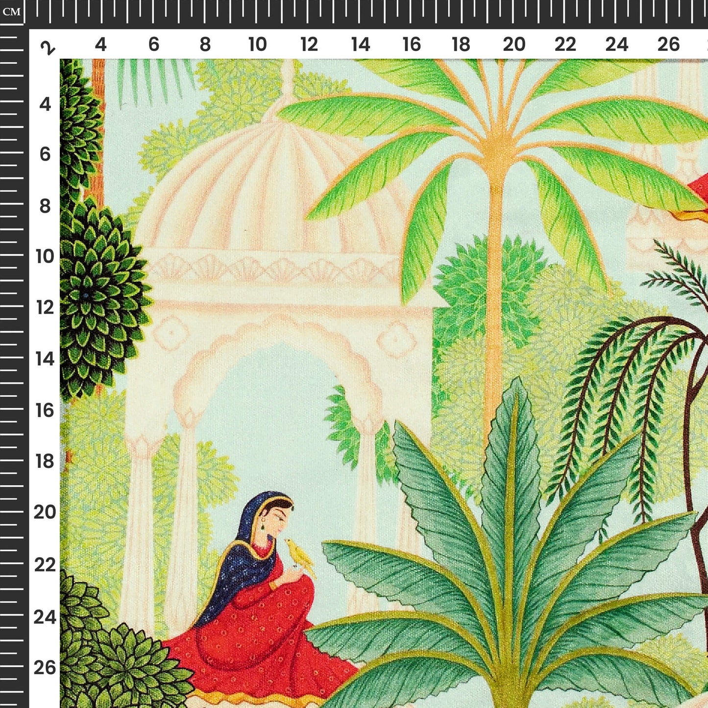 Vintage Park Madhubani Digital Print Premium Velvet Fabric